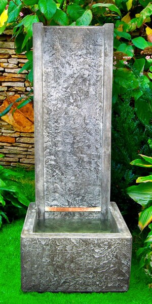 Faux Slate Cast Stone Wall Fountain brings the timeless beauty heavy